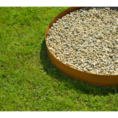 Entourage d'arbre Ø800 x 80h acier Cortens + 6 pieux