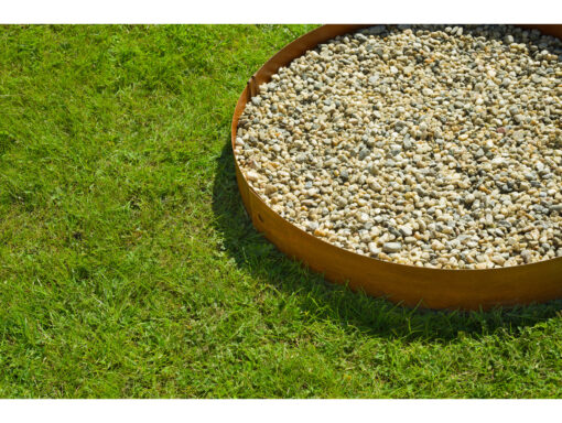 Entourage d'arbre Ø800 x 80h acier Cortens + 6 pieux